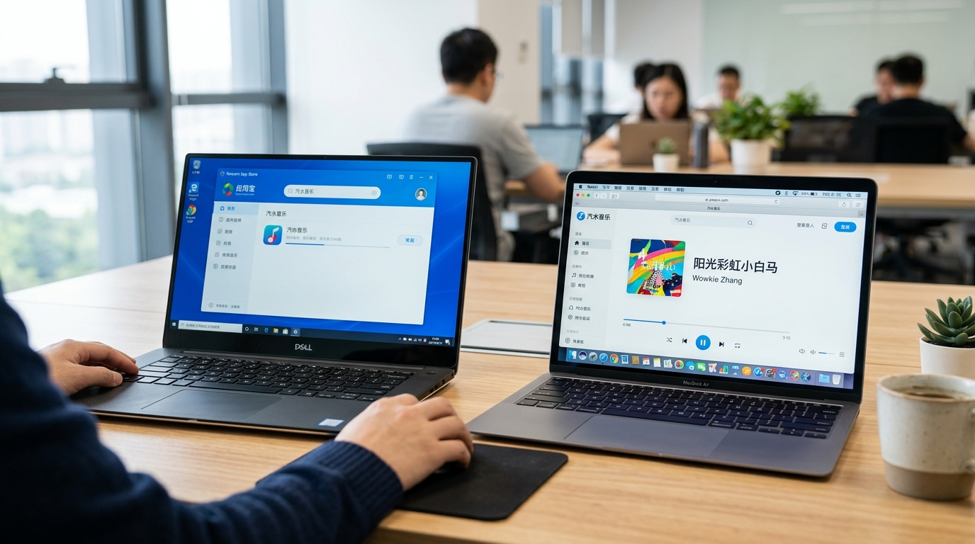 汽水音乐官网下载 Windows 与 macOS 电脑版安装步骤对比