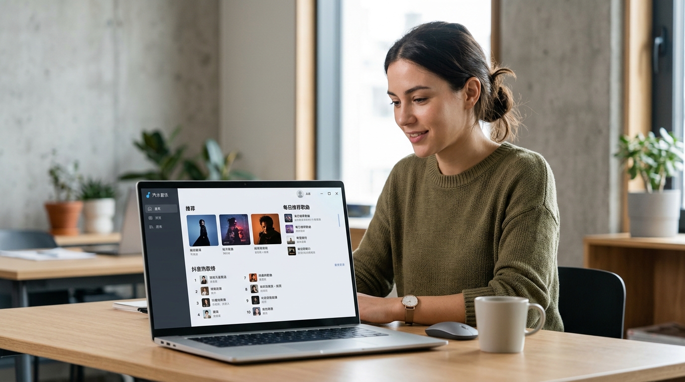 汽水音乐电脑版Windows客户端主界面与抖音同步功能