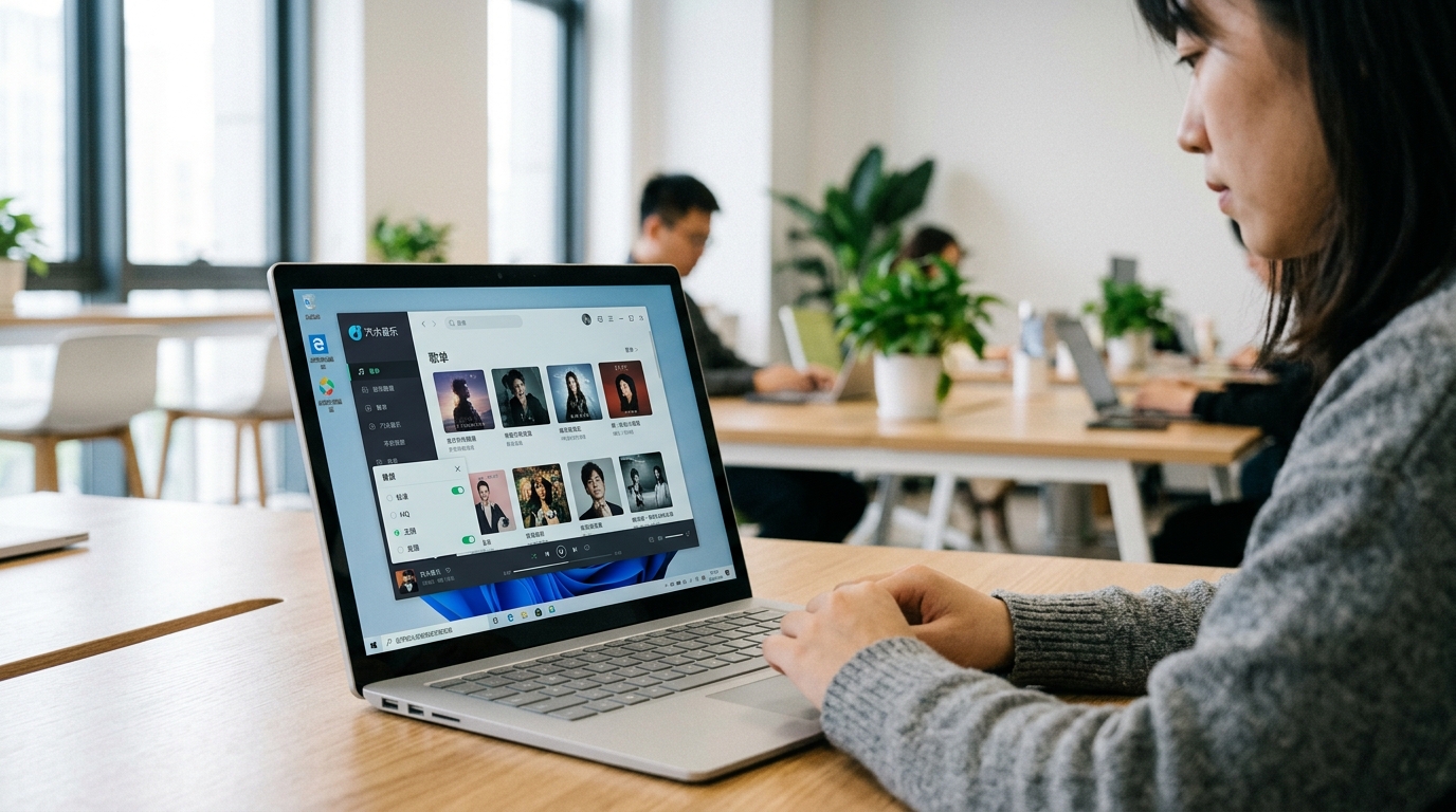 汽水音乐下载 Windows 电脑版通过应用宝安装使用界面