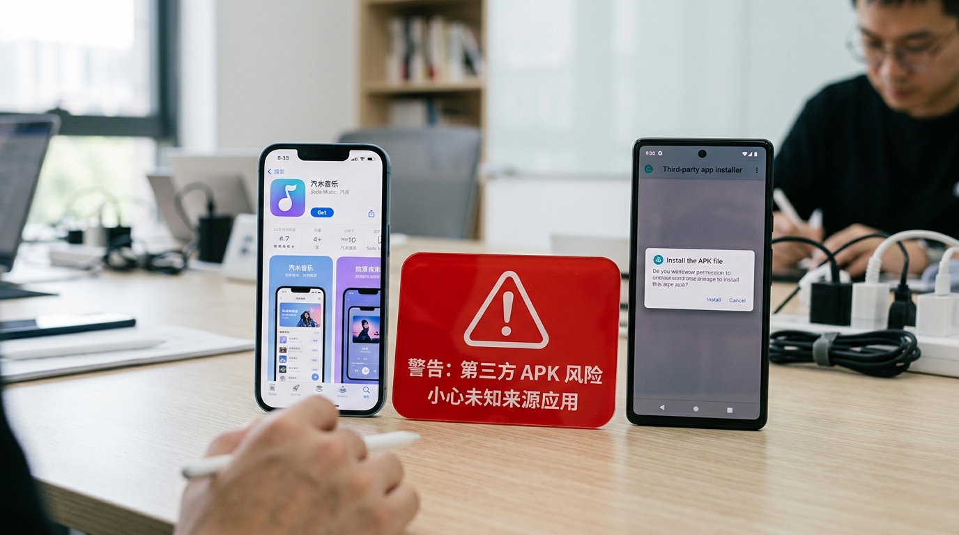 汽水音乐官网下载安卓iOS步骤对比