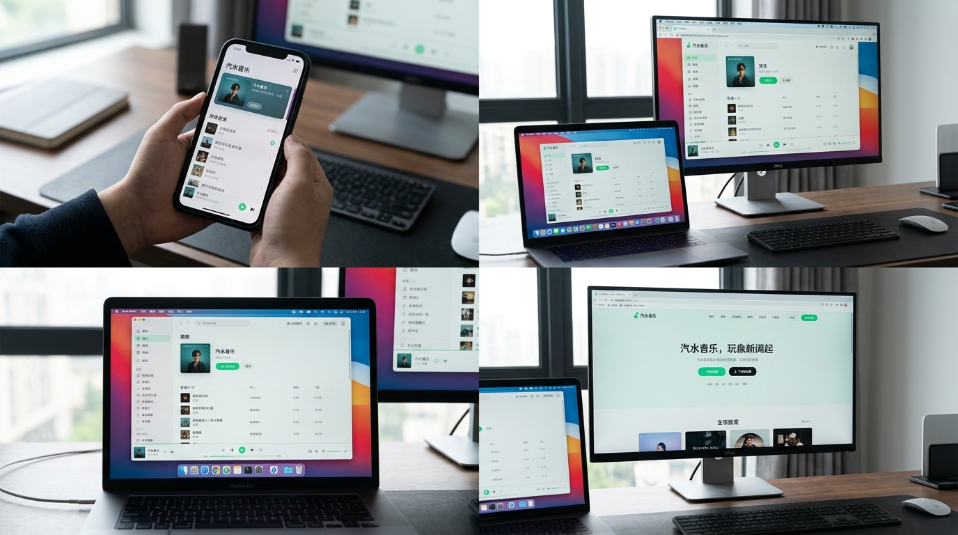 汽水音乐官网与App网页版桌面版功能对比