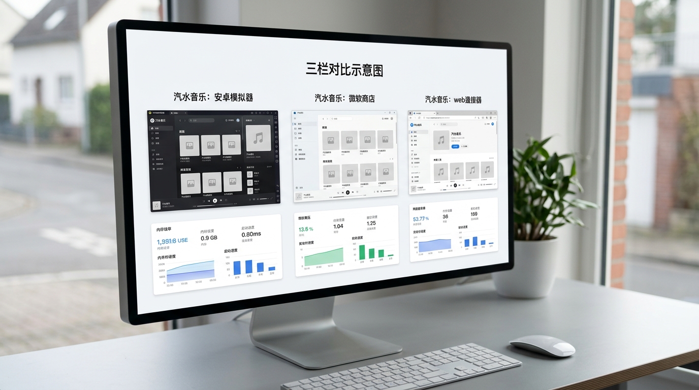 汽水音乐电脑版三条路径对比图